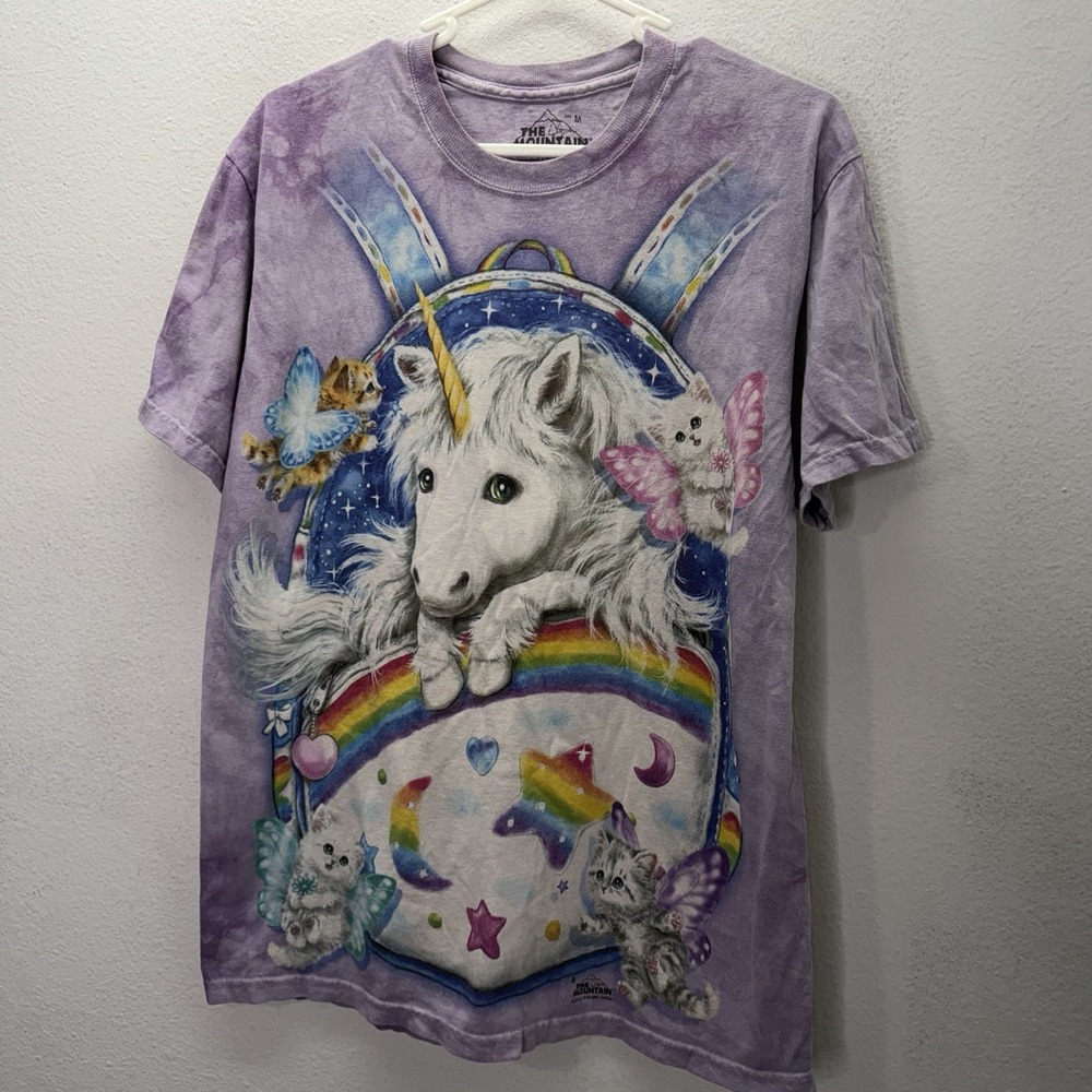 The Mountain Vintage Y2K Unicorn Kitten Cat T Shirt Fairy Whimsical Size M